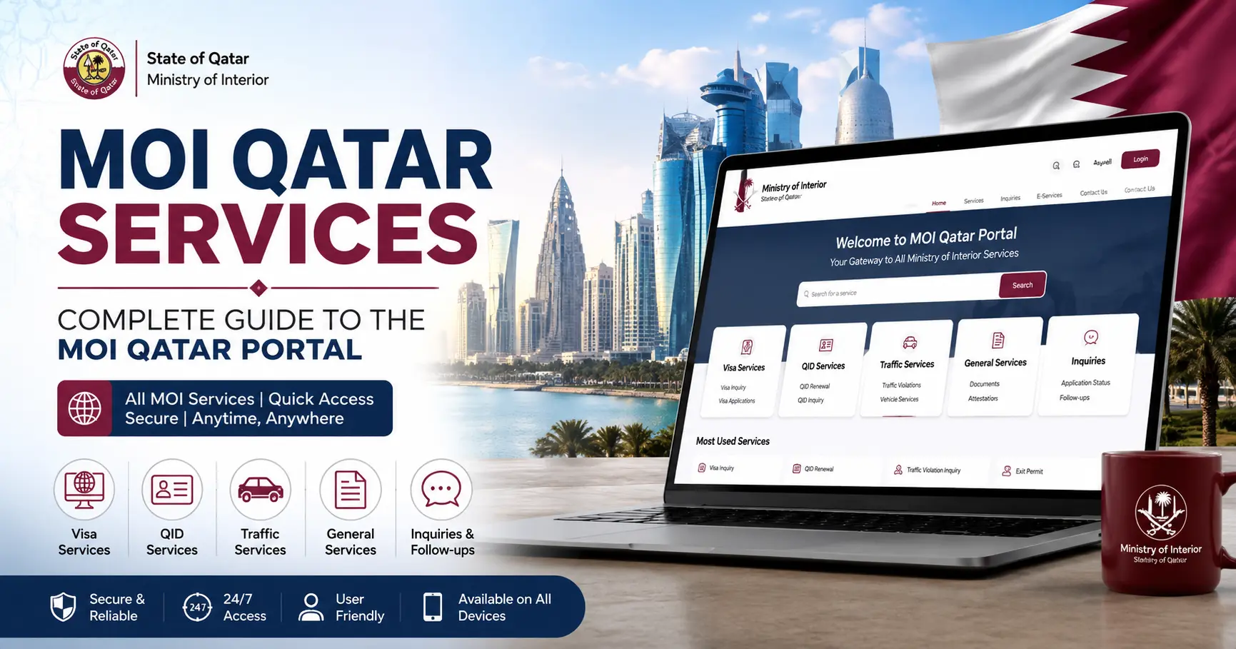 MOI Qatar Services – Complete Guide to the MOI Qatar Portal with visa, QID, traffic, and general services