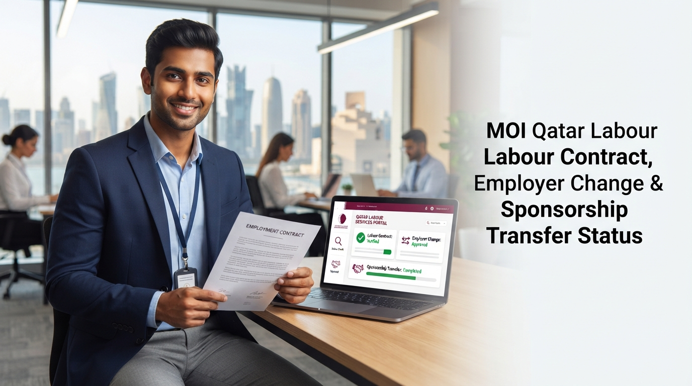 MOI Qatar labour contract check and employer change status guide