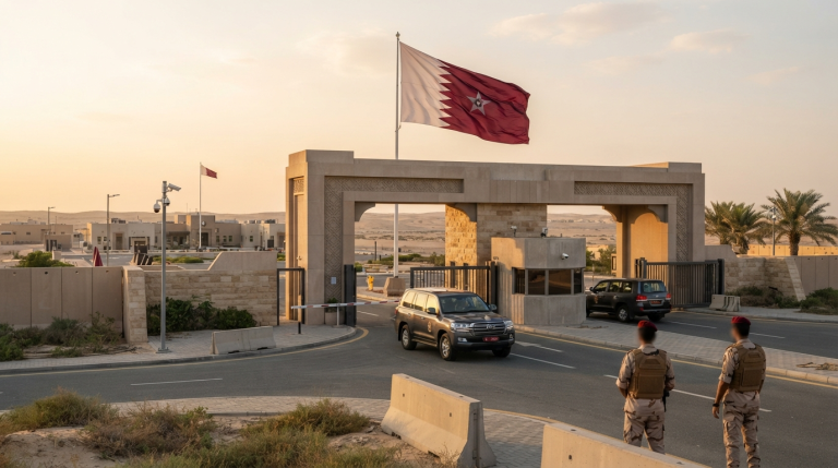 Qatar Army Jobs: Complete Guide to Apply Online illustration showing military recruitment in Qatar.
